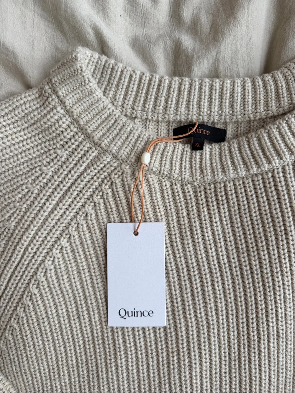 NWT Quince Women's fisherman crew organic Cotton Ribbed Sweater - Picture 2 of 5